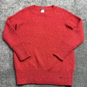 Akris 100% Cashmere Red Knit Sweater Women's Size 6 Side Zipper Pullover